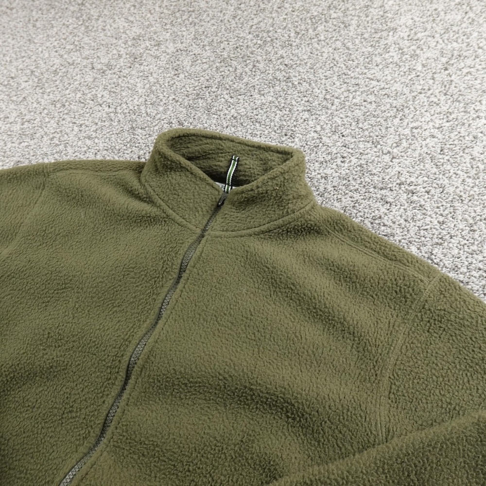 Orvis Jacket Mens Small Green Fleece Full Zip Sweater Outdoor Hiking Casual Warm